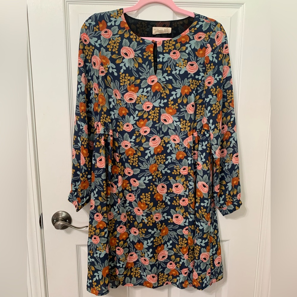 LAST CHANCE - Navy Floral Paper Crown x Rifle Paper Co Dress